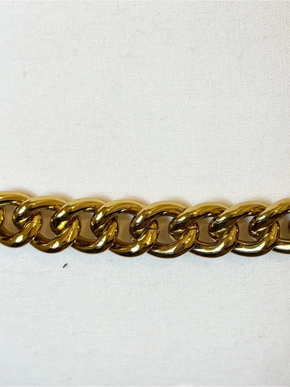 Banana Republic Andi Chain Waist Belt Black Leather Gold Hardware Women’s Medium